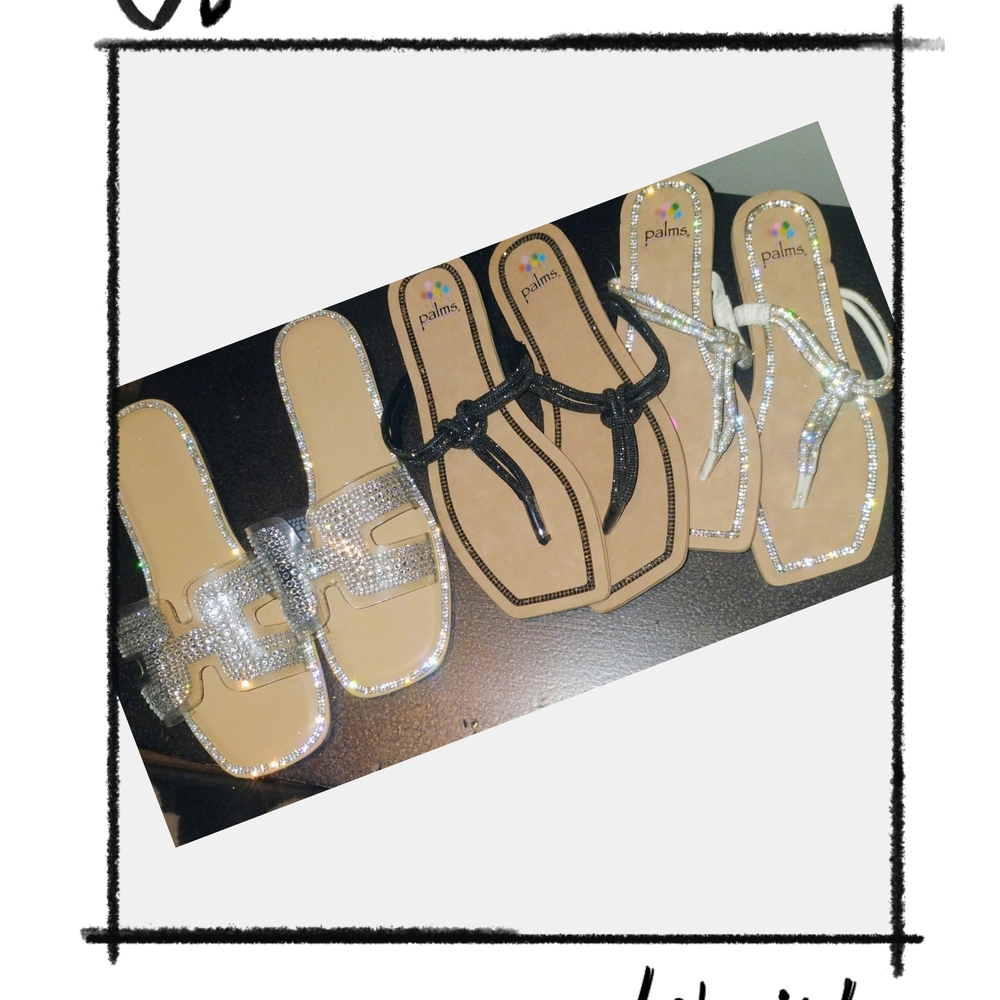 Palms Sandals Set with Rhinestone Accents